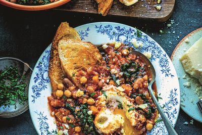 Tuscan acquacotta soup with eggs and Parmesan is rustic comfort in a bowl