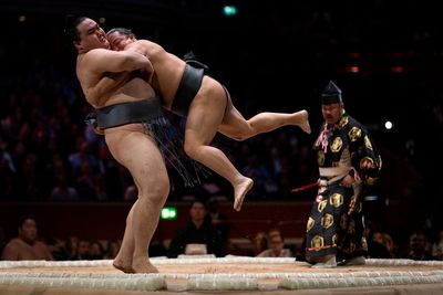 Grand Sumo Tournament in London begins with ancient ceremony