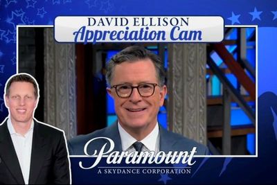 Fired Stephen Colbert professes his ‘love’ for new CBS boss David Ellison: ‘That oughta buy us a couple more months’