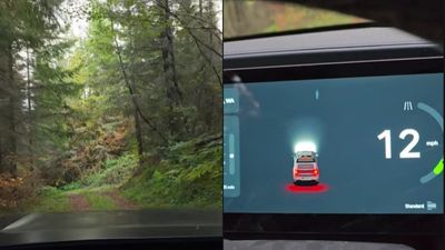 ‘If I slow down’: Man drives through empty woods at sunset. His dashboard shows people surrounding the truck but no one is there
