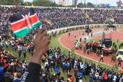 Heavy security after deadly violence in Kenya as thousands turn out to mourn former PM Odinga