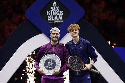 Six Kings Slam live: Sinner takes down Alcaraz to win $6m final after shock Djokovic retirement
