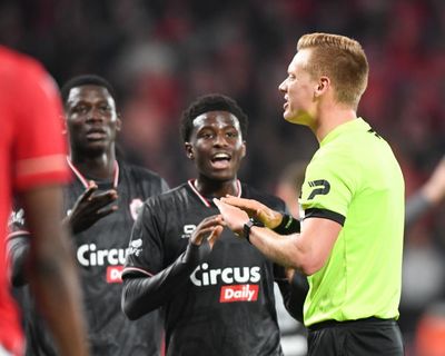 Referee abandons Belgian Pro League match in 87th minute after being hit by cup