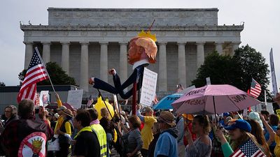 Huge crowds gather in cities across United States for 'No Kings' protests against Trump