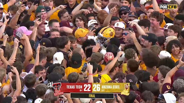 Arizona State Fans Storm Field After Sun Devils Upset No. 7 Texas Tech
