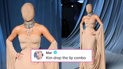 Kim Kardashian Just Stepped Out In A Beige Mask & The Internet Is Losing Its Shit