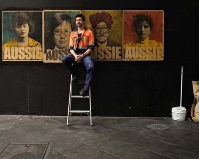 At anti-immigration marches, Peter Drew spreads his renowned ‘Aussie’ posters – and waits