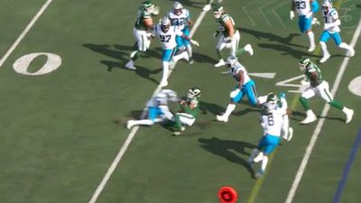 Justin Fields Leaves Jets-Panthers Game After Getting Crushed by Dirty Hit