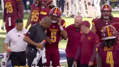 Jayden Daniels Exits Commanders-Cowboys Game With Injury After Awkward Sack