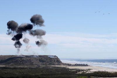 Artillery shell exploded prematurely over California freeway during marines celebration