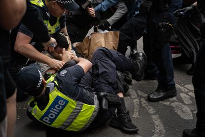 Jacinta Allan blames ‘very small number’ of counter-protesters for violence at Melbourne immigration rally