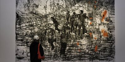 Artist Pat Hoffie’s prints are deeply etched expressions of humanity under duress