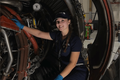 This Gen Zer dropped out of college and is making over $100,000 repairing plane engines after 21 months of training