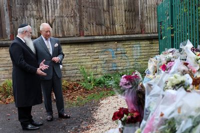 King visits Manchester synagogue where two died in terror attack amid Andrew scandal