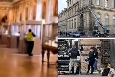 Gone in 4 minutes: Dramatic moment Louvre thief breaks into display case during brazen heist in Paris