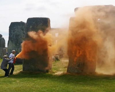 Anti-oil activists sprayed Stonehenge orange for ‘maximum impact’, court told