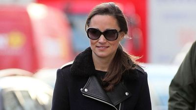 Suede jackets are trending but Pippa Middleton's snuggly aviator is perfect with jeans for colder days