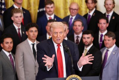 Trump told LSU team they were ‘ripping’ up his hand from strong shakes as uses makeup to hide bruises