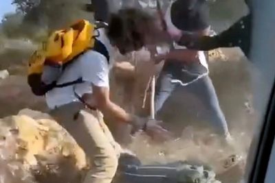Israeli settlers beat Palestinian farmers on video as attacks mount during West Bank olive harvest