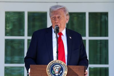 Trump brings up JFK’s affairs during rambling Rose Garden luncheon speech