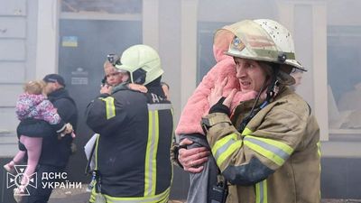 Russian strike hits Kharkiv kindergarten, children evacuated amid blaze