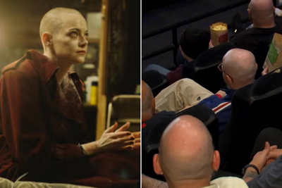 Emma Stone fans shave their heads to get into preview screening of new Bugonia movie