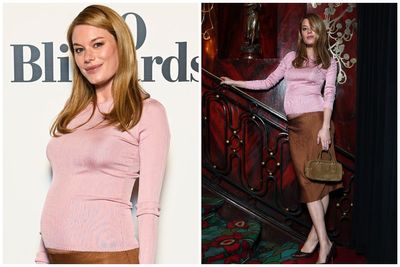 Harry Styles’ ex Camille Rowe shows off baby bump in first appearance since announcing pregnancy