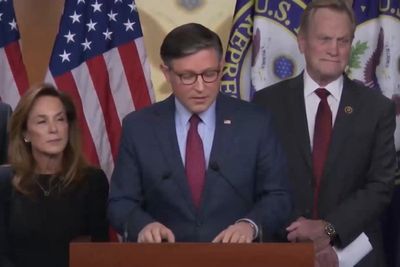 Mike Johnson denies any knowledge of Trump’s potential $230m DOJ ‘compensation’