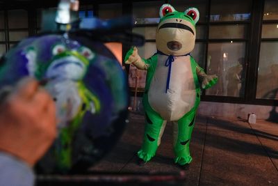 How inflatable costumes ballooned at anti-Trump rallies due to a Portland protester's frog outfit