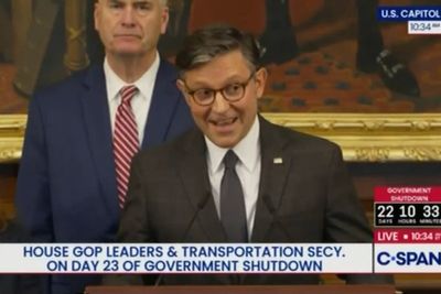 Mike Johnson still doesn’t know about Trump’s $230m DOJ ‘compensation’ deal