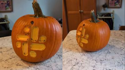 Guy rigs pumpkin to play Slack notifications when people walk by. His tech bro neighbors think they’re done for the day until it goes off