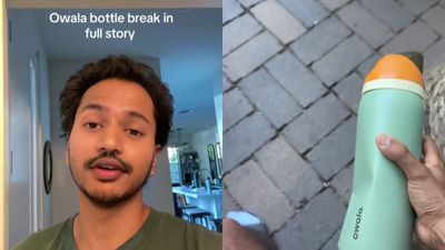‘He lunged at me’: Musician grabs the closest thing when intruders break through glass door. His dented Owala bottle tells the rest