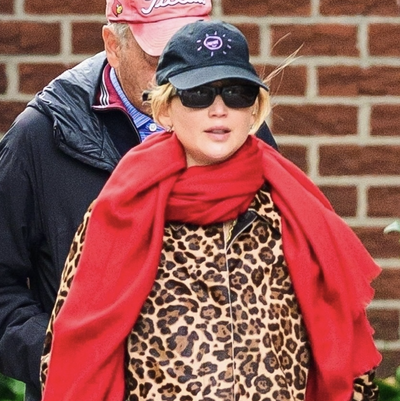Jennifer Lawrence Has Worn Five Versions of Her Favorite Leopard Coat, But the Newest Is Her Best Yet