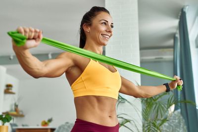 This 20-minute resistance band workout builds full-body strength in just 5 moves