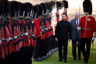 Ukraine's President Zelensky gets ceremonial welcome as he meets King Charles at Windsor Castle