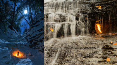 Eternal Flame Falls: New York's mini waterfall that hides a grotto filled with undying fire