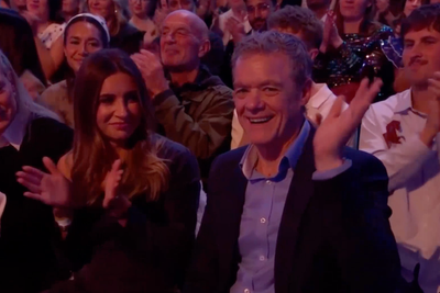 Stefan Dennis watches from Strictly Come Dancing audience after serious leg injury prevents him flying home