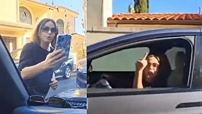 ‘Welcome to the Dystopia of America’: Beverly Hills MAGA Karen in a Tesla threatens to get a man ‘deported’ after a road rage meltdown