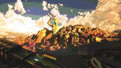 The Outer Worlds 2 has a helmet that makes it look like an arcade game, including an 'insert coins to continue' option