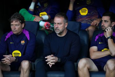 Who will be on the Barcelona touchline against Real Madrid today after Hansi Flick ban?