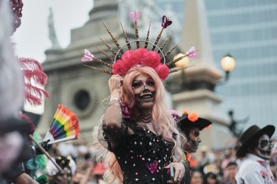 LGBTQ+ artists bring pride to Mexico City's Catrina parade ahead of Day of the Dead, in photos