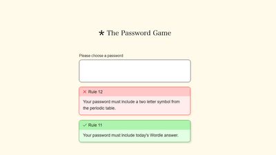 How to beat Rule 12 of the Password Game – All periodic table two-letter symbols