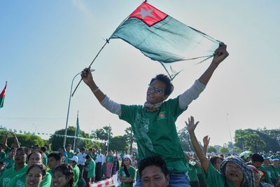 A military-backed party in Myanmar holds rallies as campaigning begins for December election