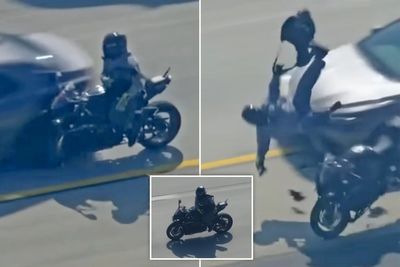 Motorcyclist suspected in fatal police shooting crashes on California highway during high speed chase