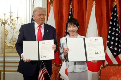 Trump hails Japan’s ‘great’ new female PM Sanae Takaichi as he seals tariffs and rare earths deal