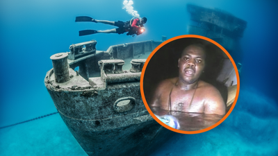 After 3 days a diver begins recovering shipwreck bodies from ocean floor, gets real-life jumpscare when one of them grabs him