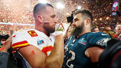 Video of Jason Kelce Watching Travis Kelce’s Chiefs’ Entrance for ‘MNF’ Is Going Viral