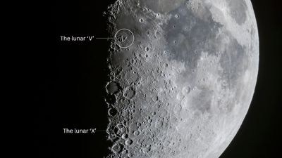 See a colossal 'X' and 'V' appear on the moon after sunset tonight