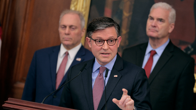 ‘I’ve not seen them cross the line yet’: Mike Johnson seems perfectly fine with Trump’s federal agents shooting pastors in the face