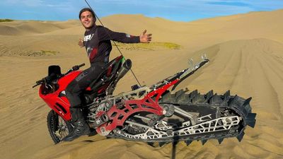 Is This Crazy Custom Ducati Panigale Snowbike The Ultimate Dune Blaster?